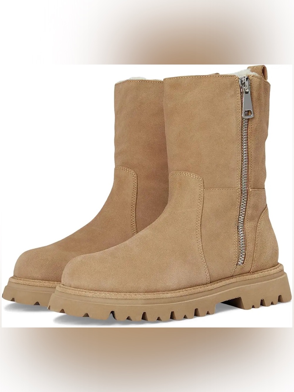 Blondo Burnout Waterproof Faux Shearling Boots 7 Almond Suede